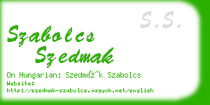 szabolcs szedmak business card